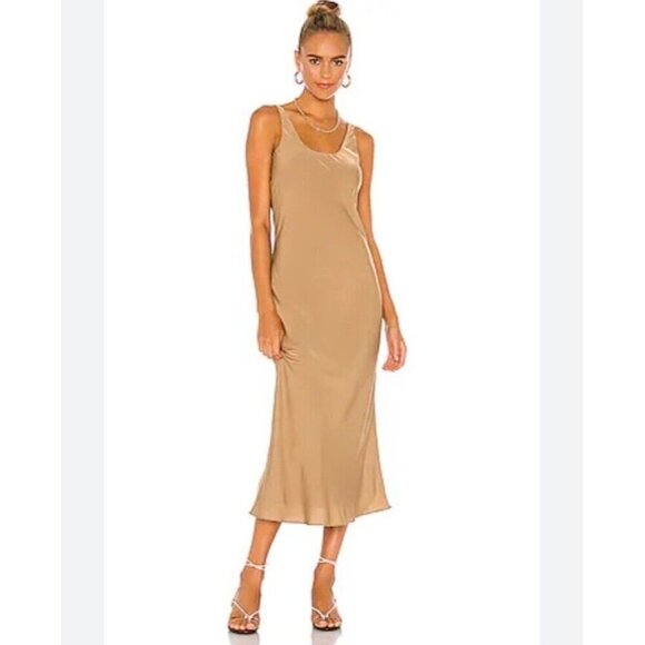 Line & Dot Revolve Slip Dress Womens S Sleeveless Midi Satin Fairy Coquette Y2K - Picture 1 of 14